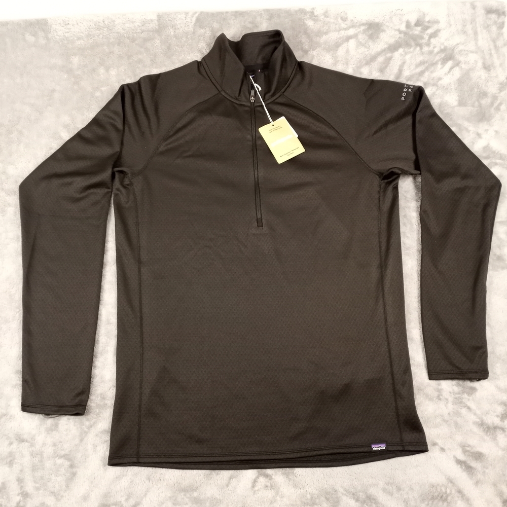 Patagonia Men's Capilace Midweight Zip Neck Black Quarter-Zip Size Medium NWT
